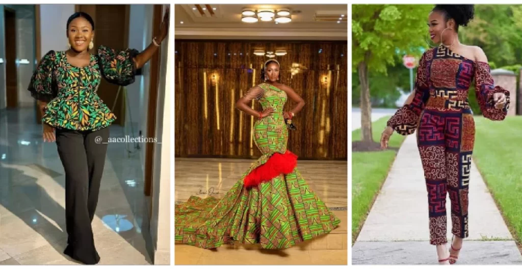 Beautiful women dressed in Ankara outfits.